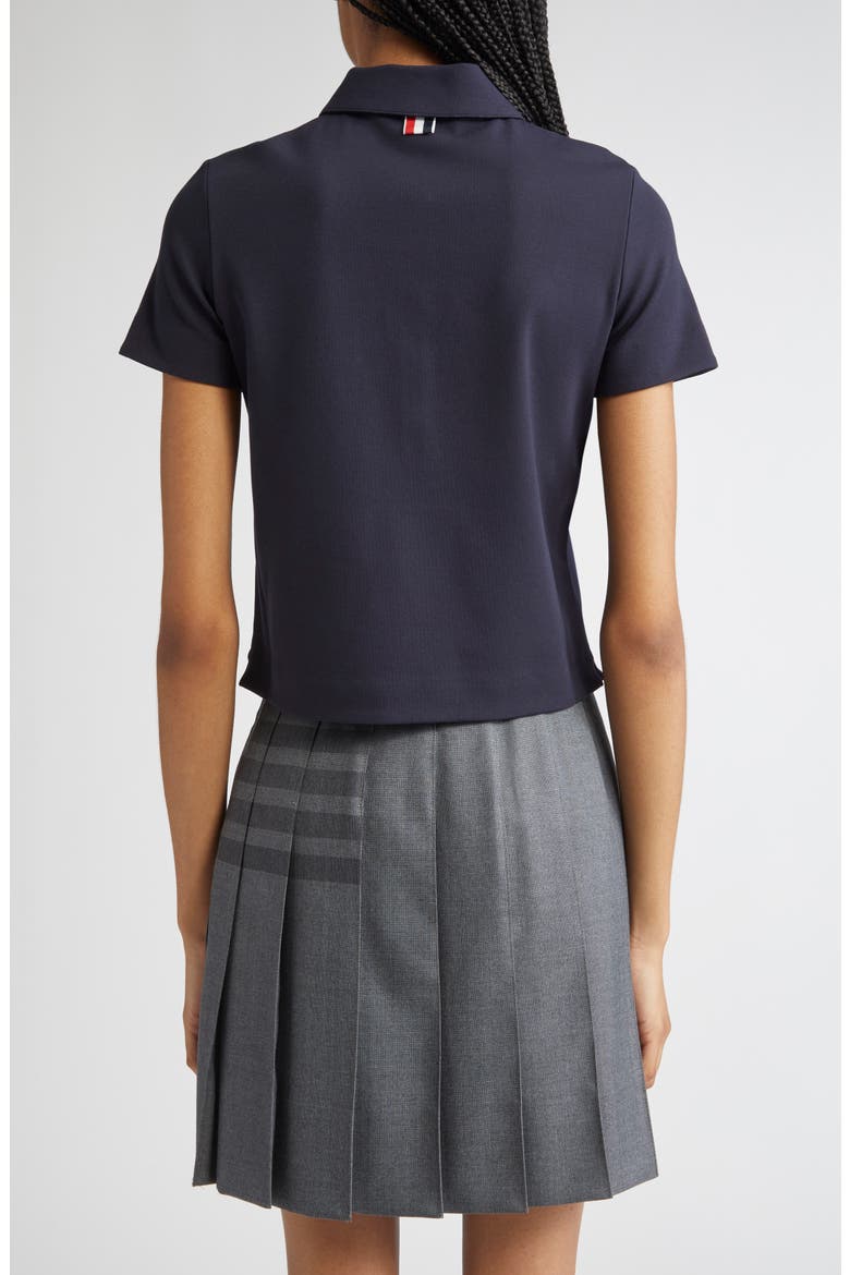 Milano Knit Cotton Polo with Anchor Embossed Buttons, Alternate, color, NAVY