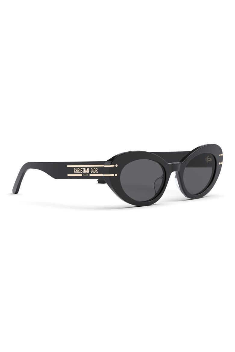 The Diorsignature B3U 51mm Butterfly Sunglasses, Alternate, color, SHINY BLACK / SMOKE