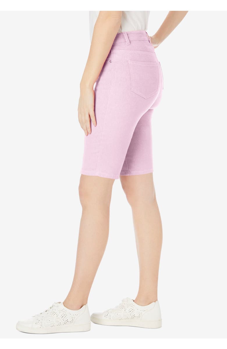 Jessica London True Fit Stretch Denim Bermuda Short, Alternate, color, Black