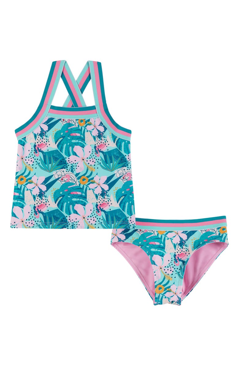 Andy & Evan Kids' Reversible Two-Piece Tankini Swimsuit, Main, color, 