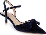 Jewel Badgley Mischka Ember Ankle Strap Pointed Toe Kitten Heel Pump