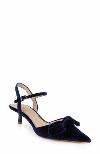 Ember Ankle Strap Pointed Toe Kitten Heel Pump