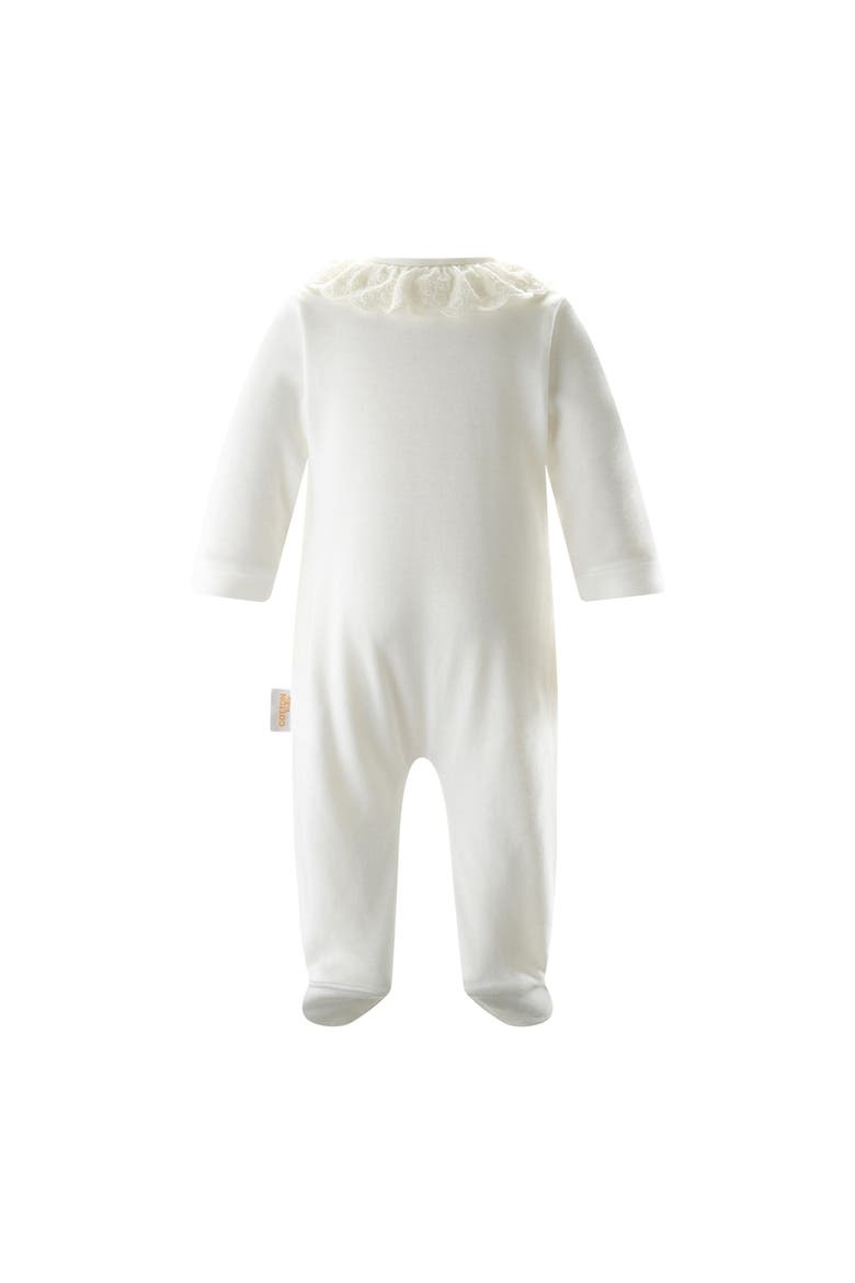 Broderie Collar Babygro, Main, color, White