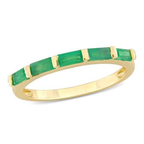 Gemstone Birthstone Anniversary Band 10k
