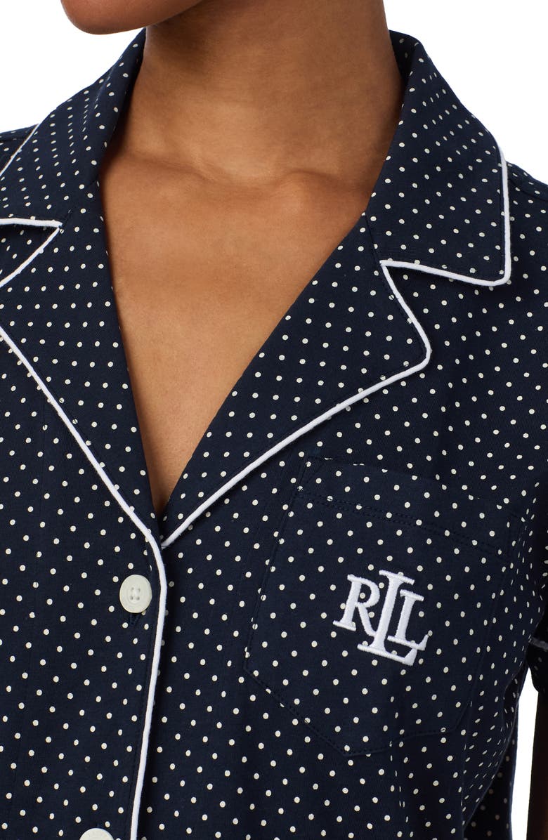 Lauren Ralph Lauren Print Short Pajamas, Alternate, color, Navy Dot