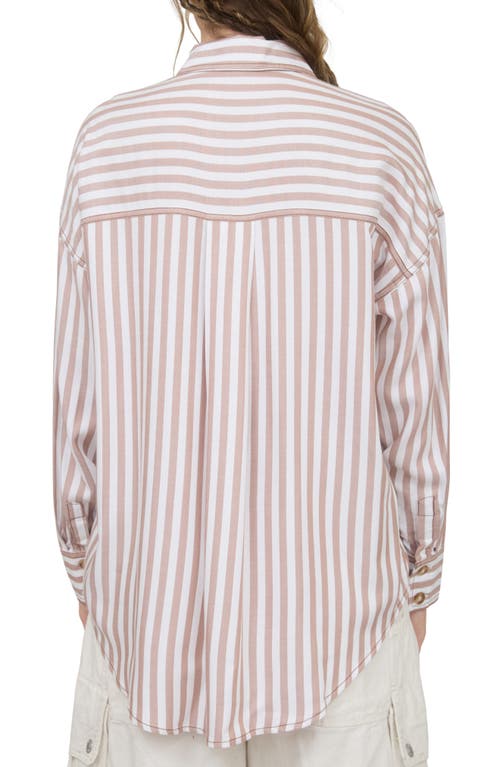 Blu Pepper Stripe Button Down Top In Multi