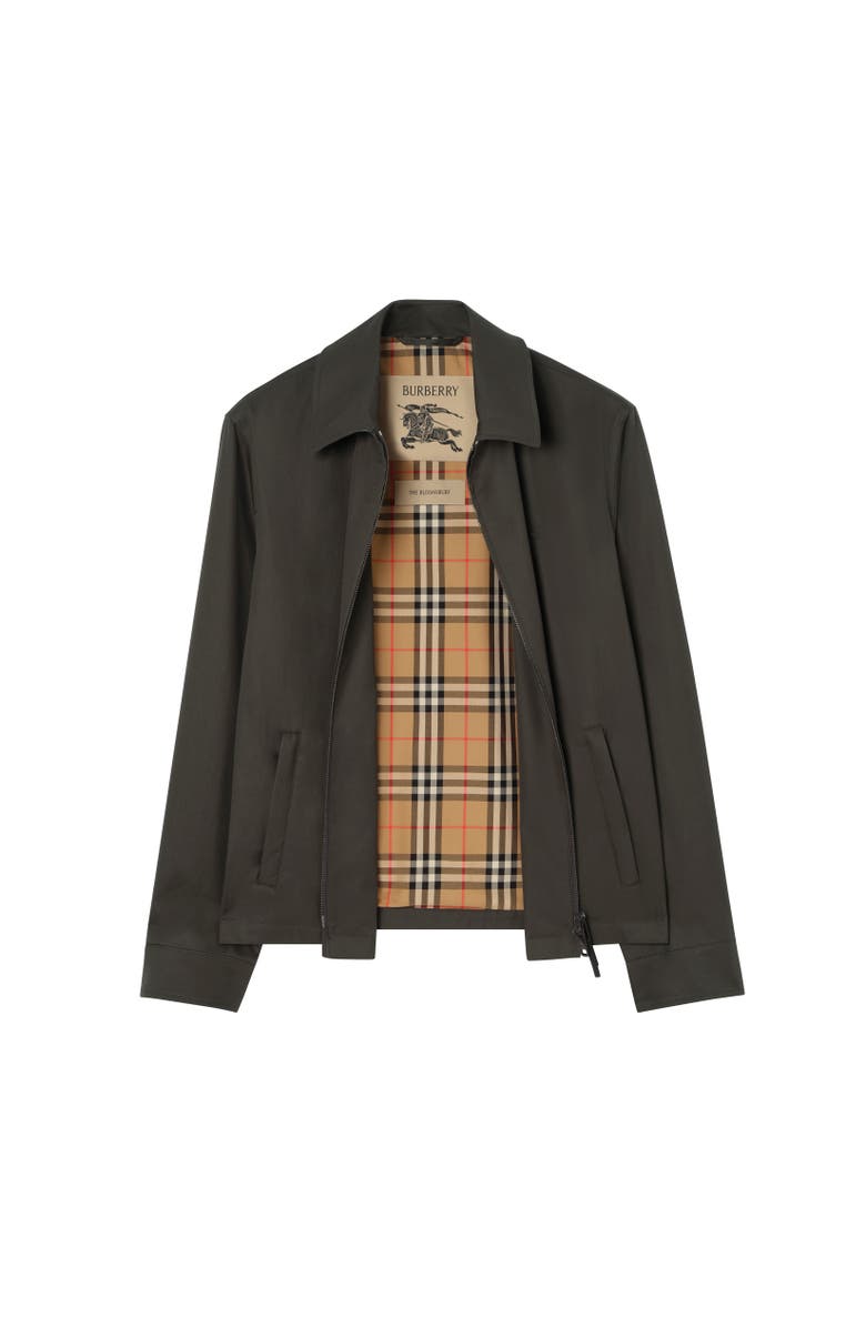 Burberry Tropical Gabardine Bloomsbury Harrington Jacket, Alternate, color, Graphite Grey