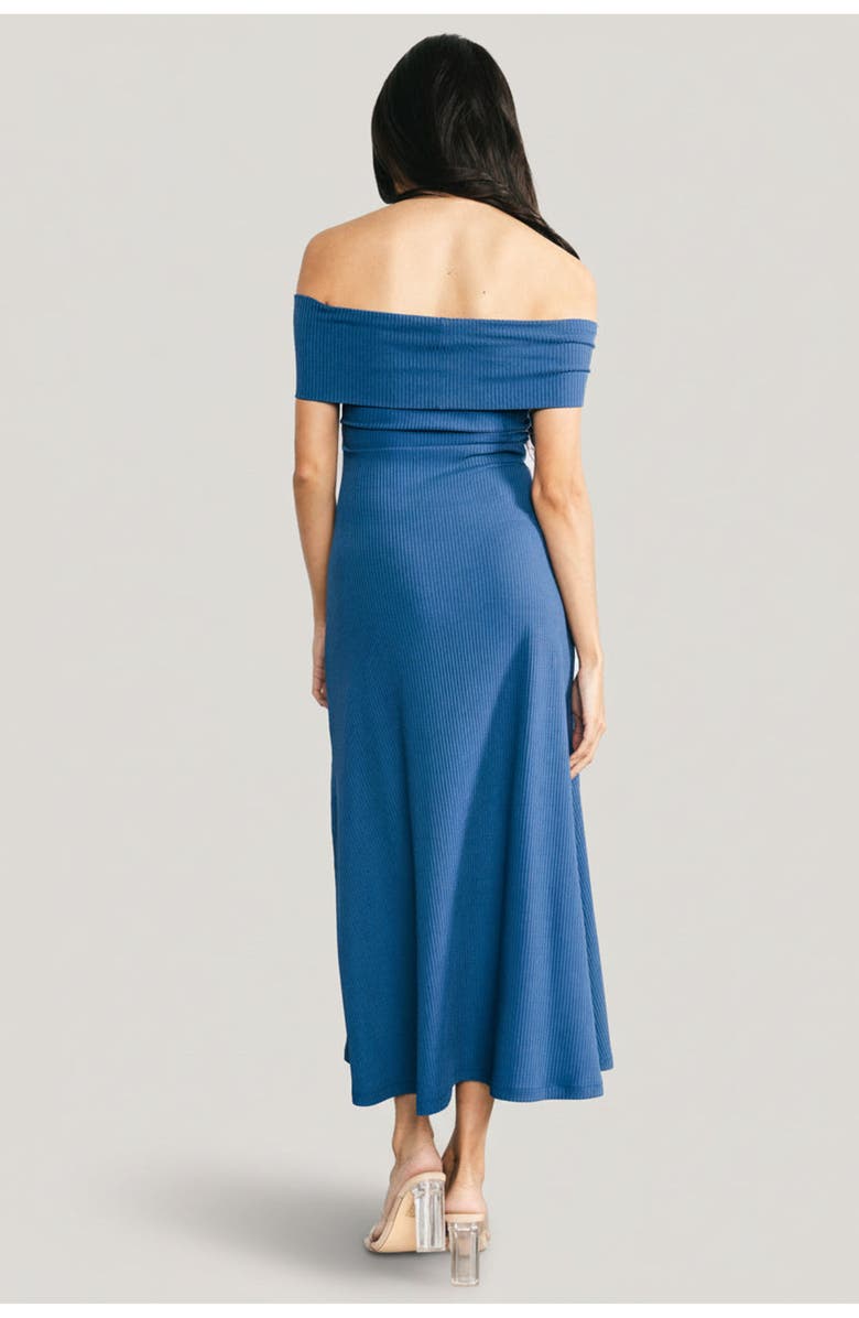 Baltic Børn Kay Off Shoulder Midi Dress, Alternate, color, Navy