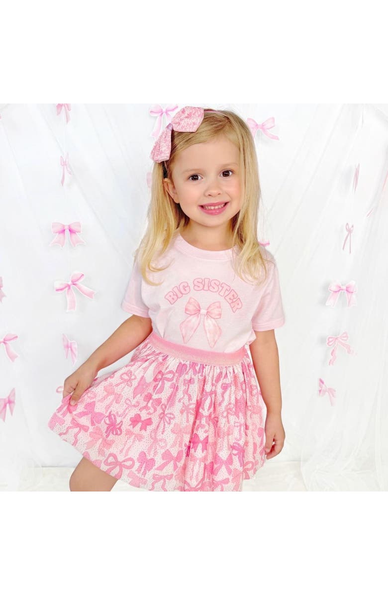 Sweet Wink Big Sister Bow Short Sleeve T-Shirt, Alternate, color, 