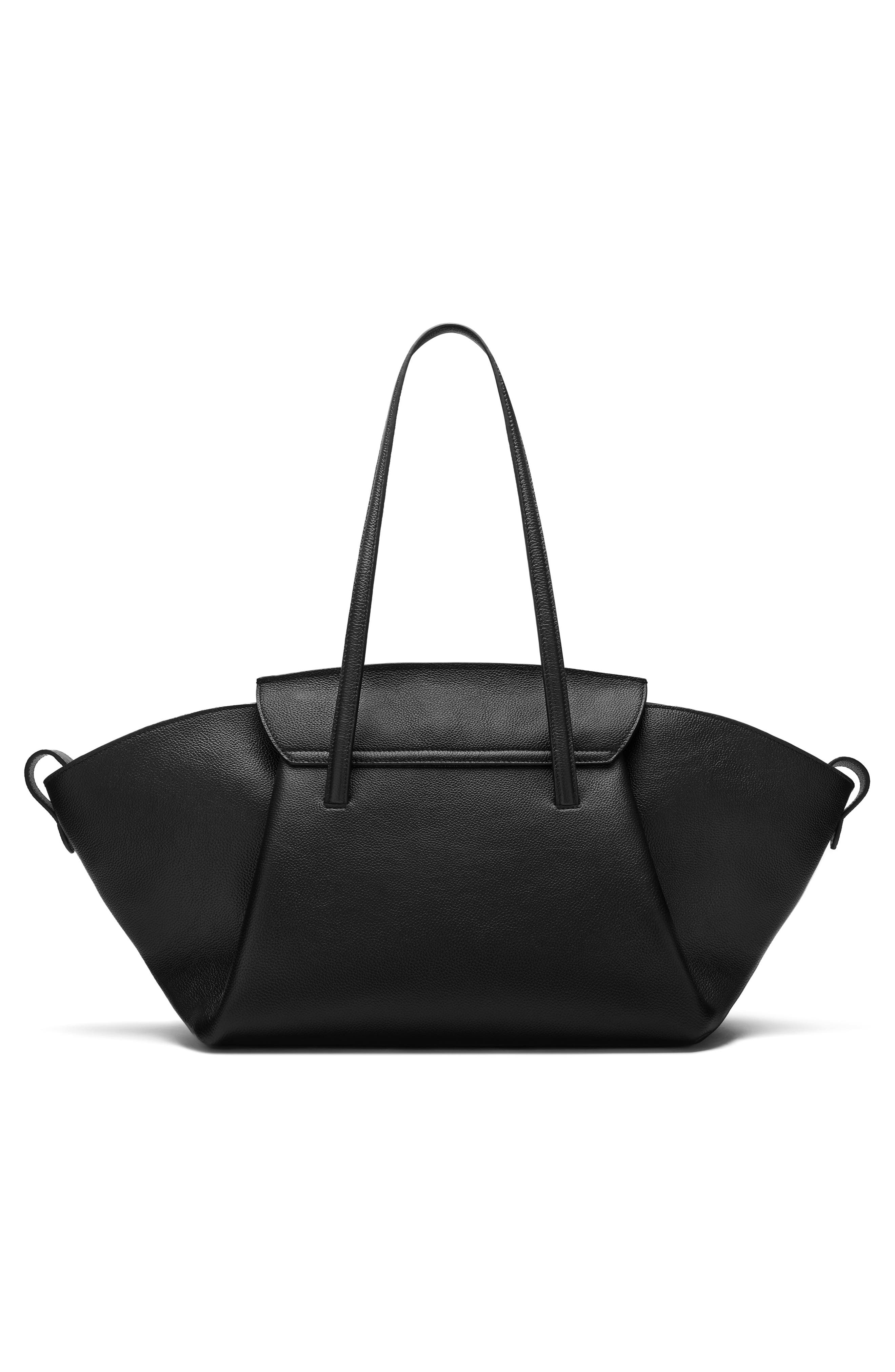 The Brooklyn Leather Tote, Alternate, color, BLACK
