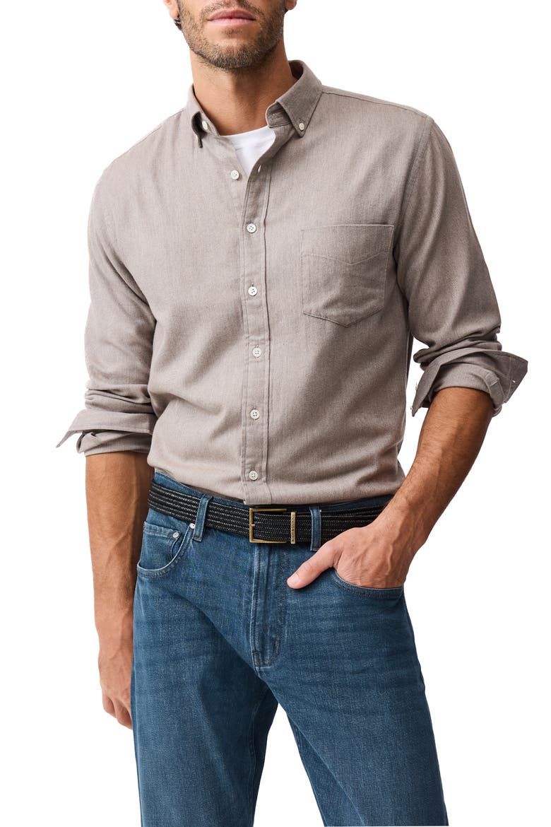 Barrhill Sports Fit Button-Down Shirt, Main, color, TAUPE