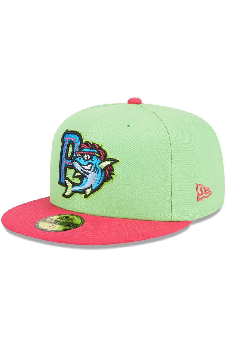 New Era Men's New Era Green Pensacola Blue Wahoos Theme Nights Pensacola Mullets Alternate 2 59FIFTY Fitted Hat, Alternate, color, Green
