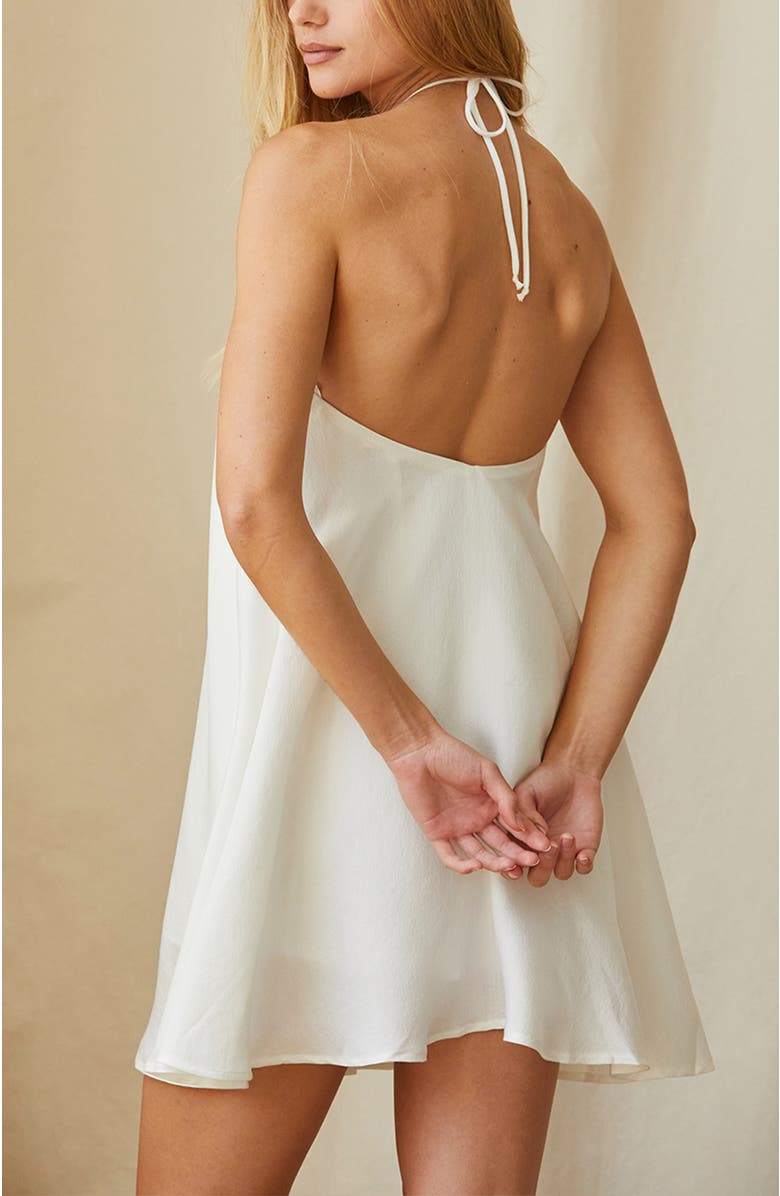 CRESCENT Modal Tencel Blend Halter Romper Dress, Alternate, color, White