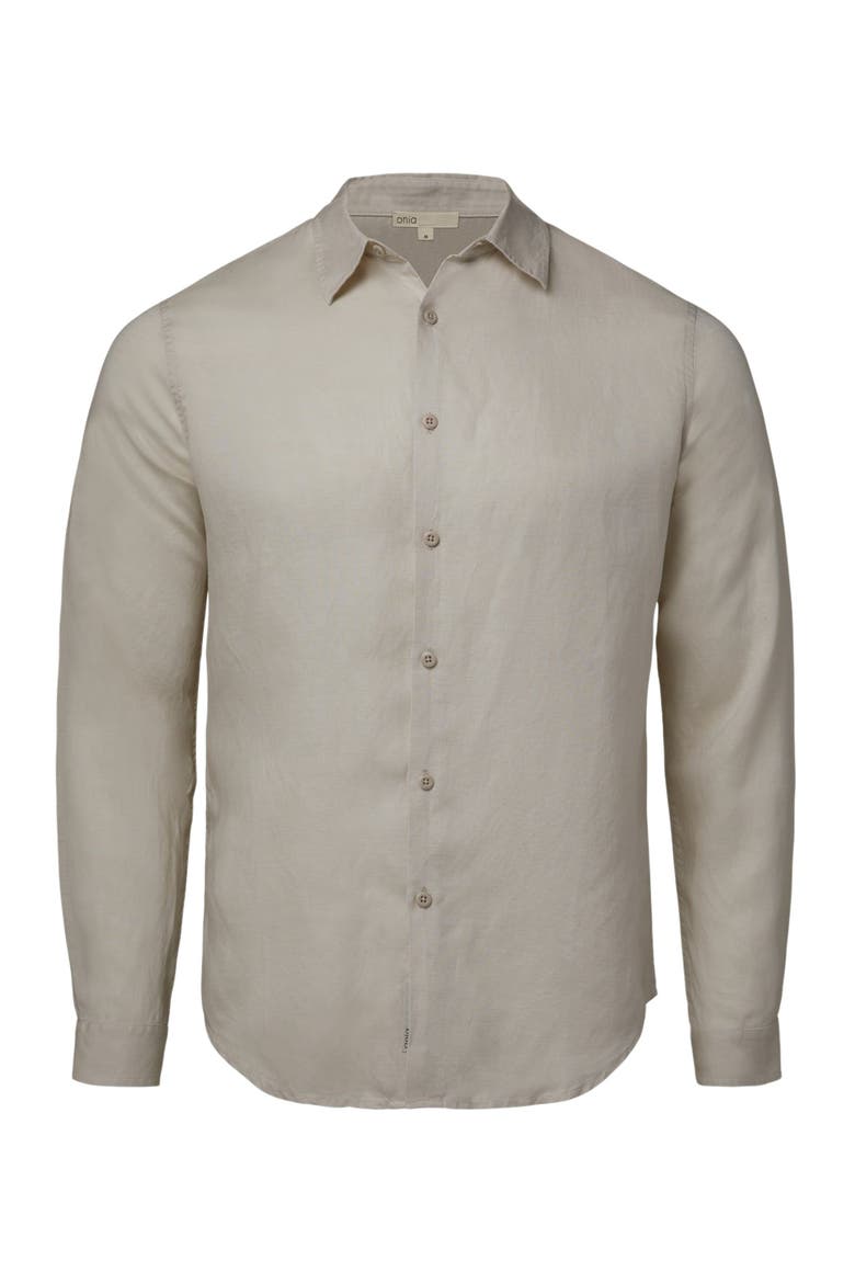 Air Linen Long Sleeve Shirt, Alternate, color, STONE