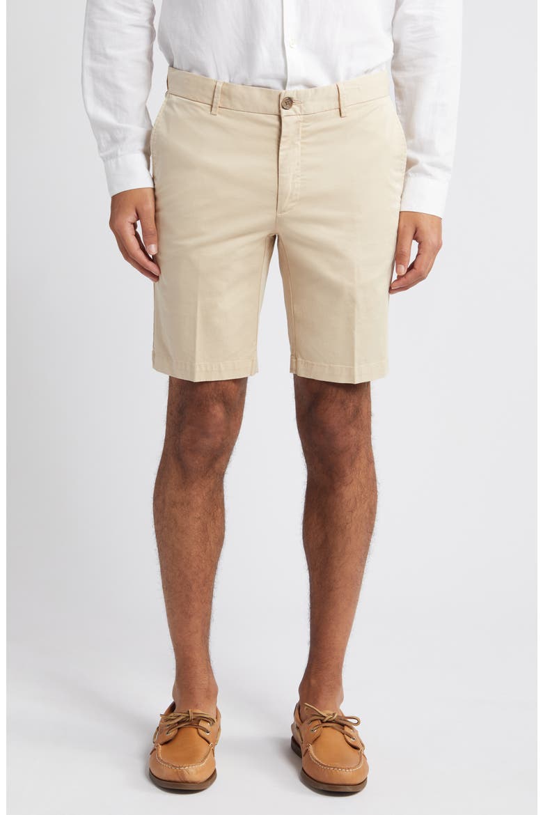 Microsanded Cotton Stretch Twill Shorts, Main, color, KHAKI