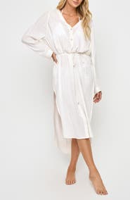 LSPACE Yoli Long Sleeve Cover-Up Shirtdress