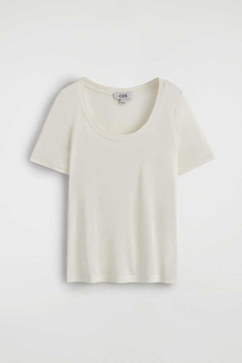 Slim Silk T-shirt, Alternate, color, IVORY