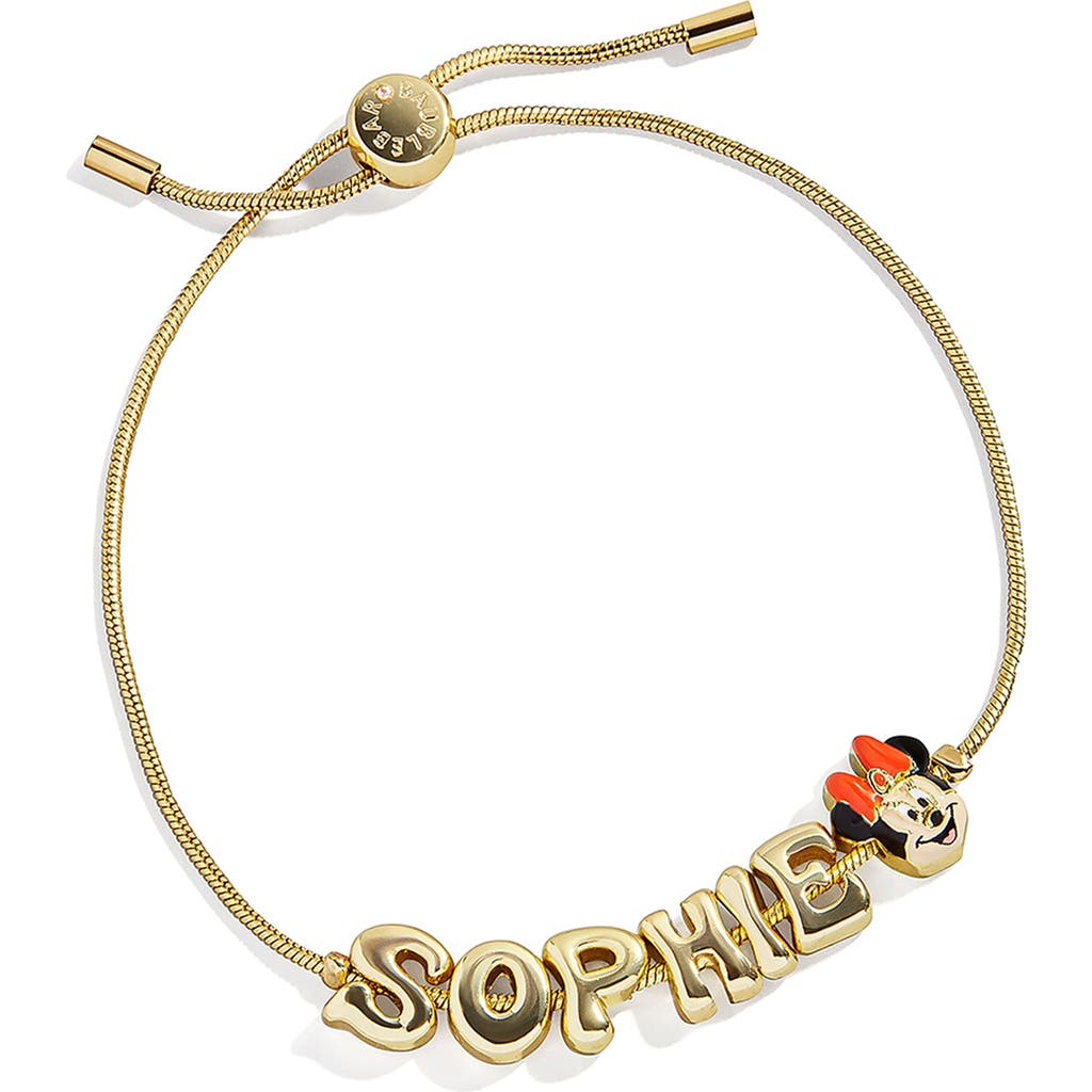 Baublebar Personalized Disney® Bubble Charm Slider Bracelet In Gold