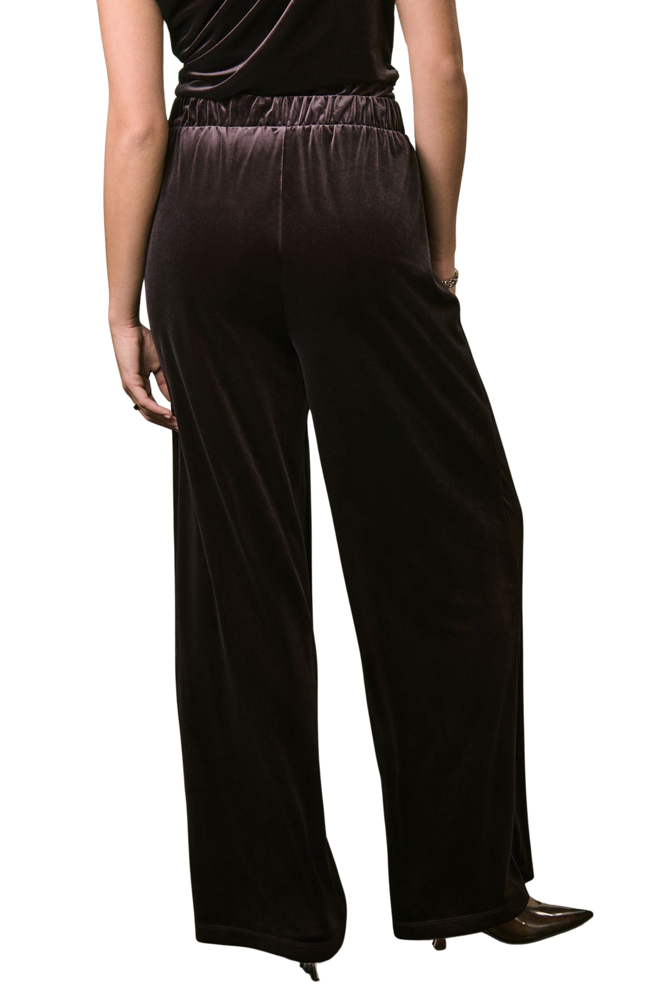 Stretch Velvet Wide Leg Pants - image 2
