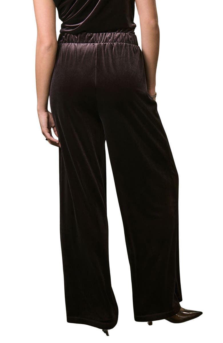 NEXT Stretch Velvet Wide Leg Pants, Alternate, color, Mocha Brown