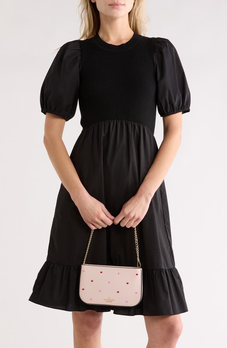 Kate Spade New York heart pochette shoulder bag, Alternate, color, Powdered Sugar