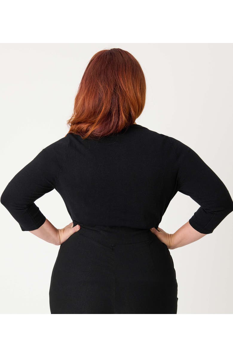 Unique Vintage Plus Size Bookworm Cardigan, Alternate, color, Black & Red Roses