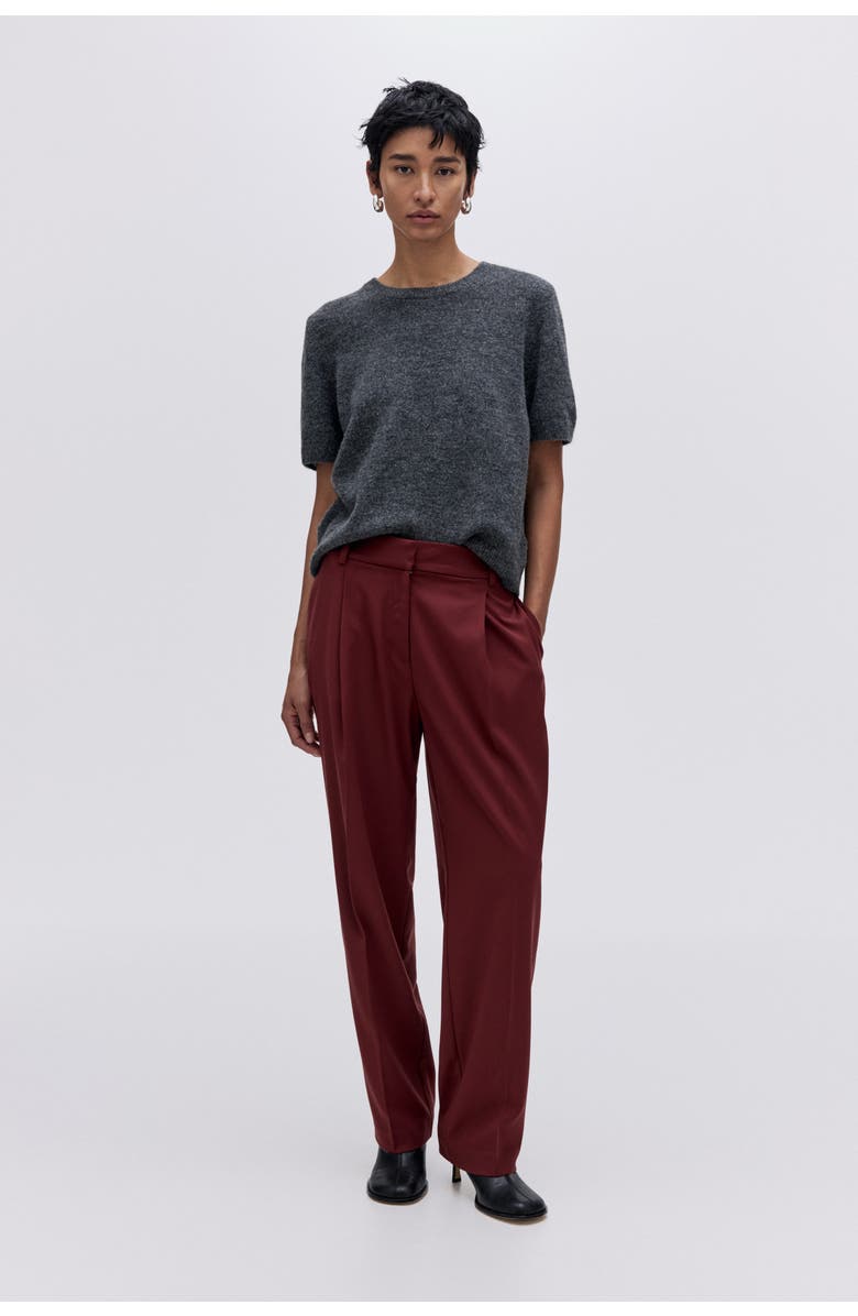 H&M Tailored Trousers, Alternate, color, Red