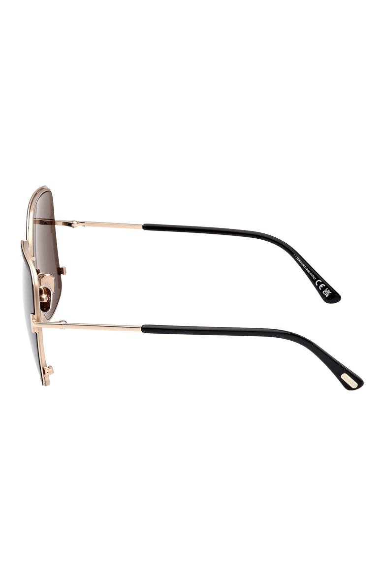 Raphaela 60mm Butterfly Sunglasses, Alternate, color, SHINY GOLD/ SMOKE