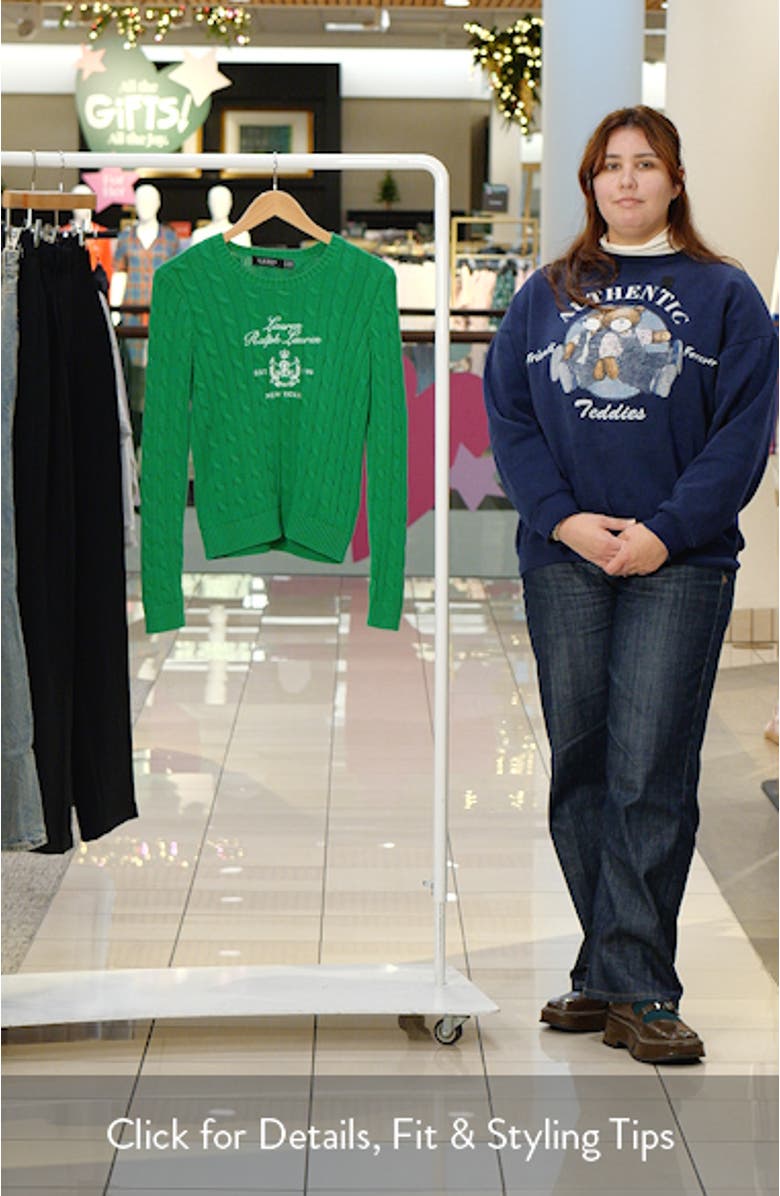 Embroidered Cable Knit Sweater, sales video thumbnail