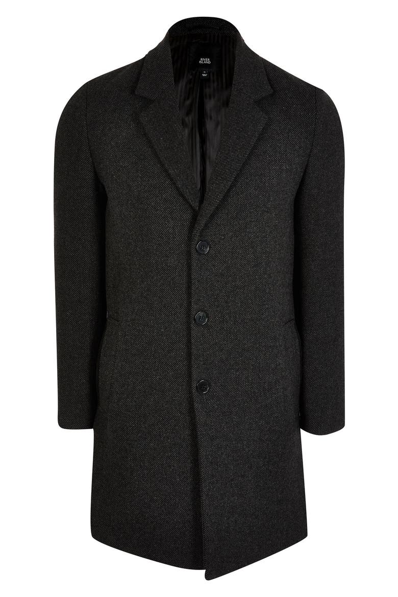 Cotton Twill Overcoat, Alternate, color, DARK GREY
