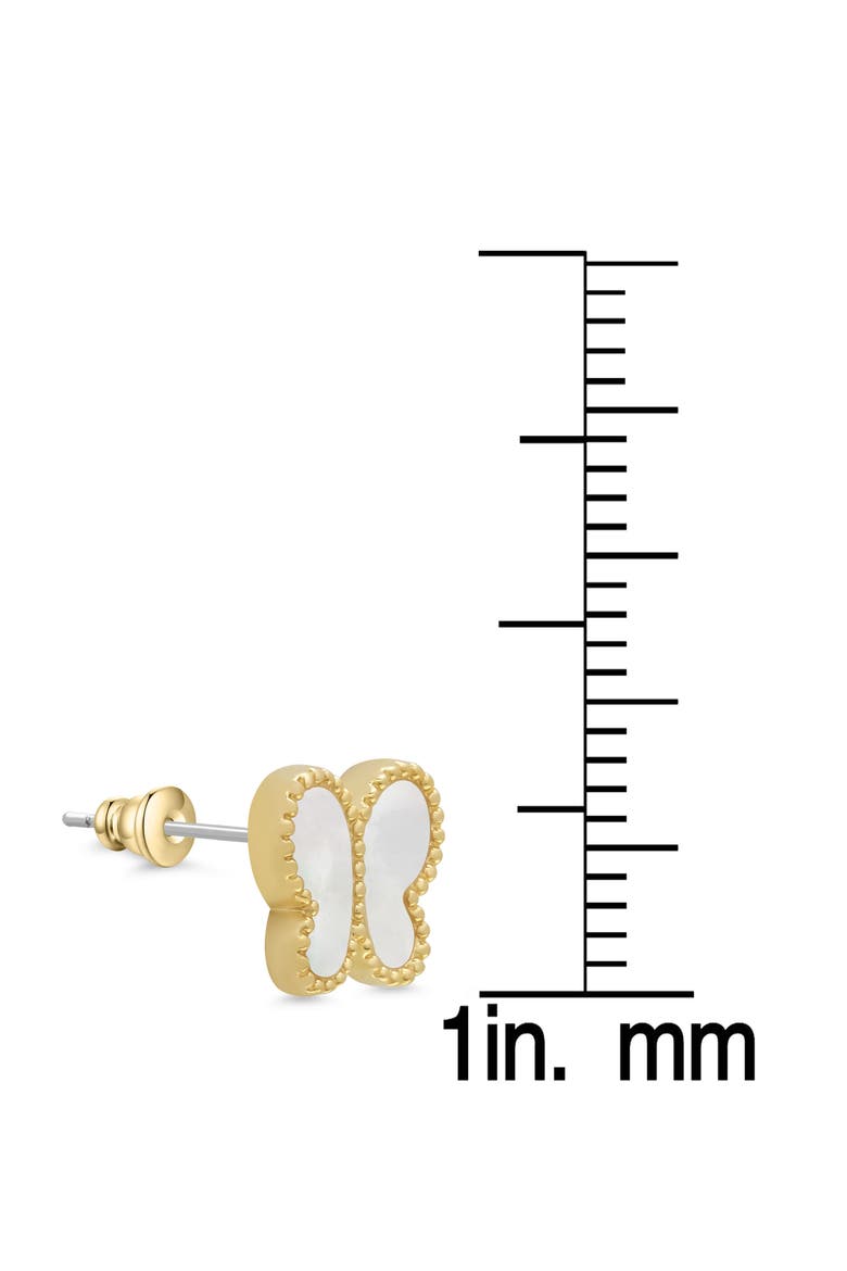 Kids' Mother-of-Pearl Butterfly Stud Earrings, Alternate, color, GOLD