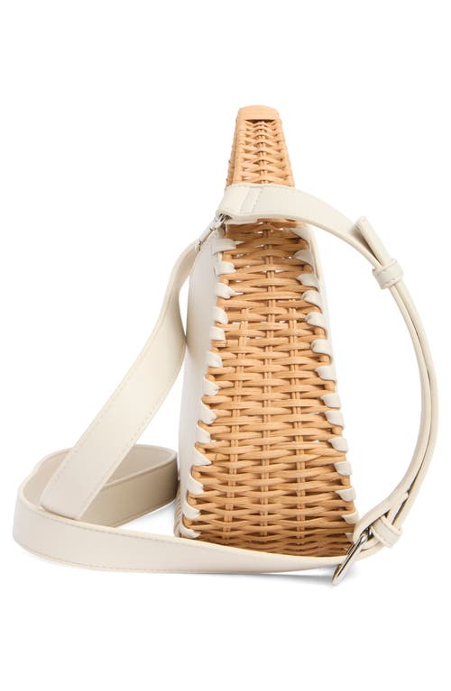 Bcbg Wicker Whipstitch Tote Bag In Natural/soft Alabaster
