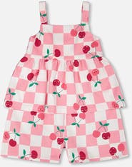 Deux par Deux Organic Cotton Jersey Cherries Sleeveless Romper