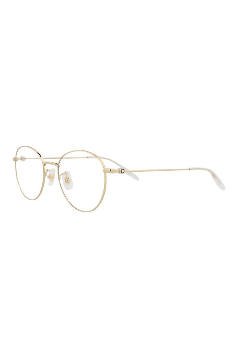 51mm Round Optical Glasses, Alternate, color, GOLD GOLD TRANSPARENT
