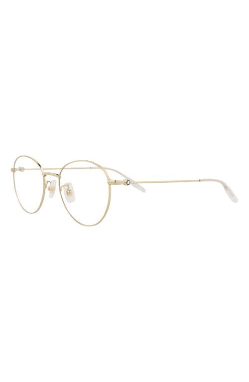 Montblanc 51mm Round Optical Glasses In Gold