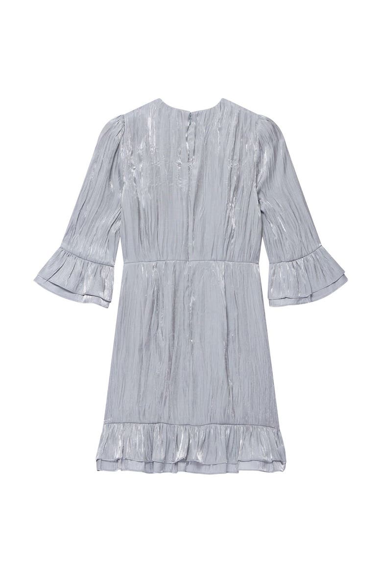 Metallic Ruffle Mini Dress, Alternate, color, Silver