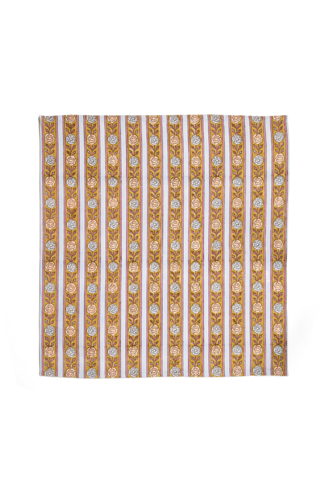 Vintage Floral Stripe Napkins - Set of 4
