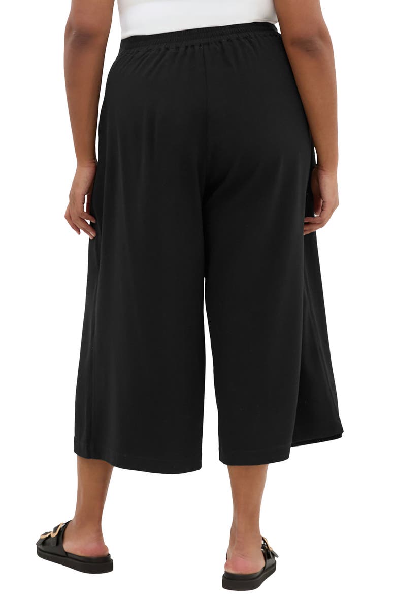 Abbie Wide Leg Crop Pants, Alternate, color, BLACK
