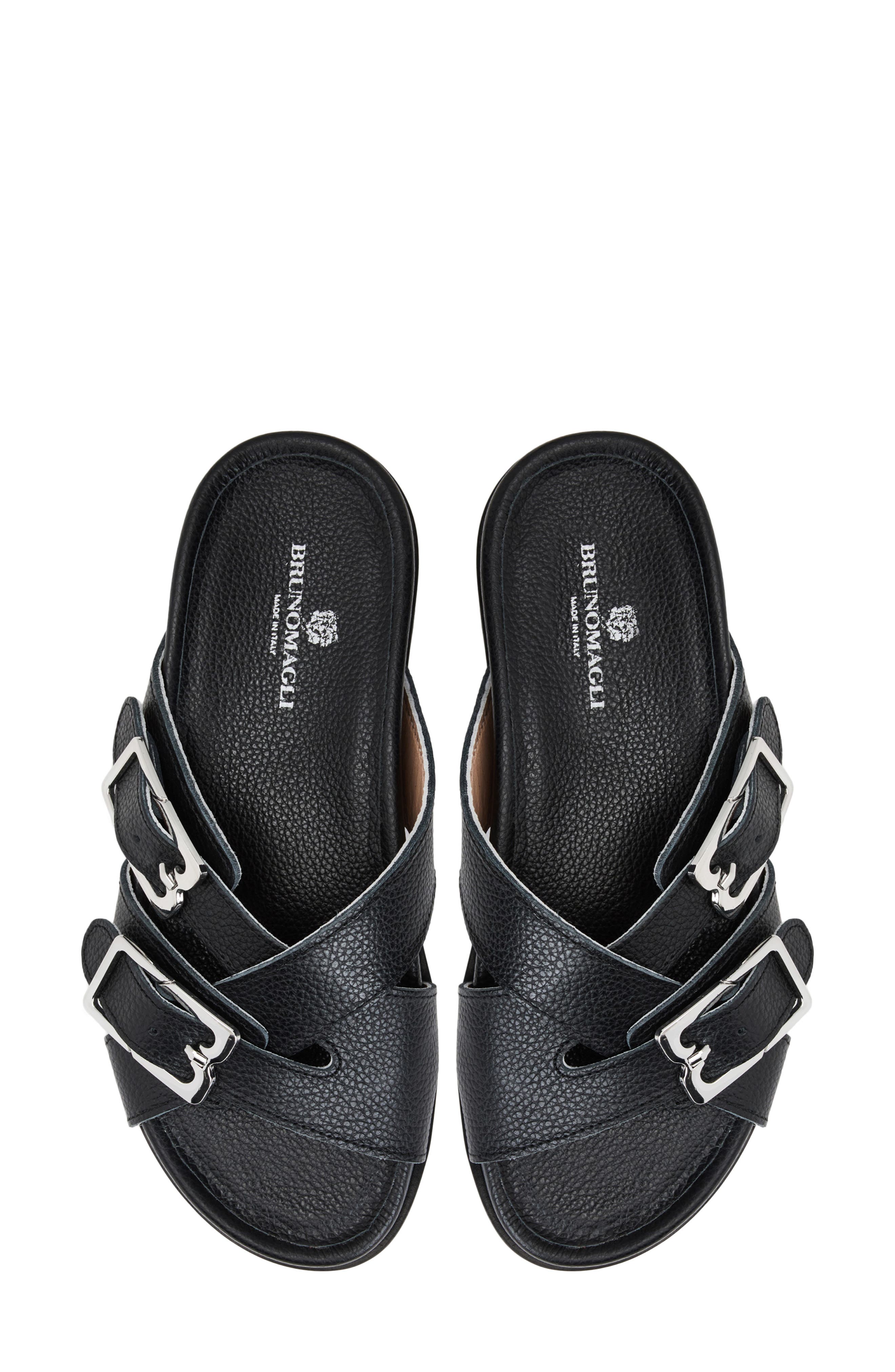 Bruno Magli Genesis Slide Sandal, Alternate, color, Black Tumbled