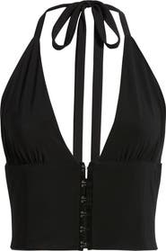 Bella Venice The Coco Plunge Neck Halter Crop Top