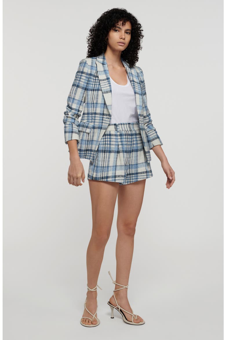 Vadella Plaid Cotton Blend Shorts, Alternate, color, BLUE MULTI