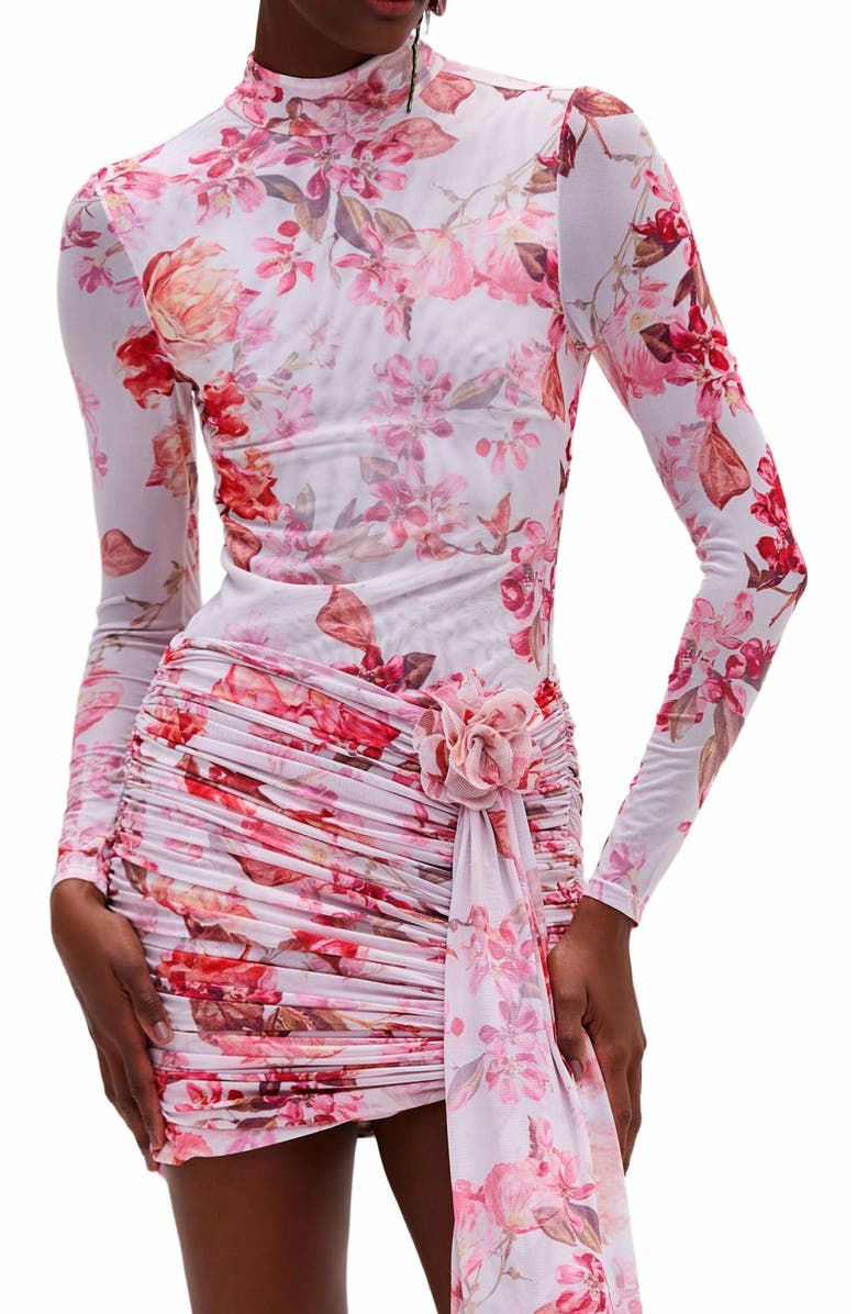 PatBO Floral Haze Stetch Tulle Mini, Alternate, color,