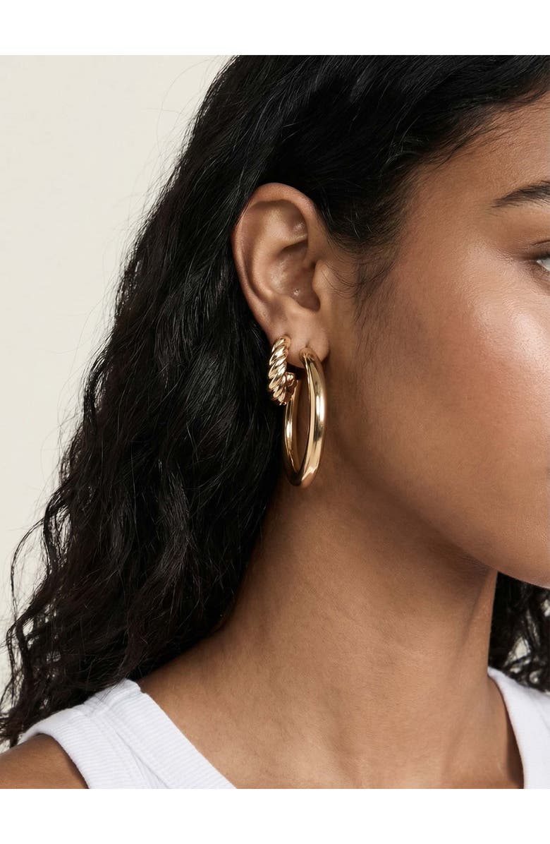 Ettika Super Set of 3 Hoop Earrings, Alternate, color, Blue Multi