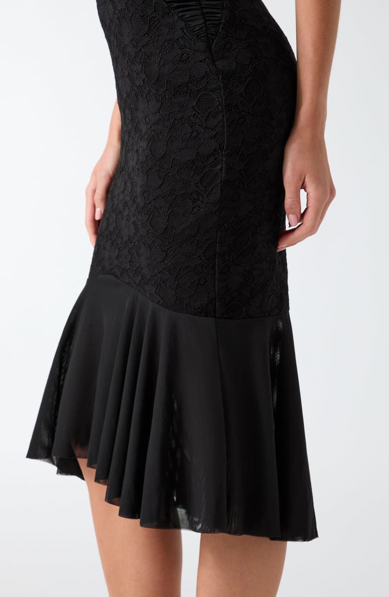 GUESS Caitlyn Lace Sleeveless Midi Dress, Alternate, color, Jblack-Black