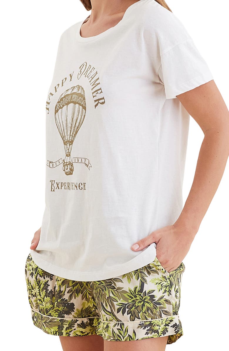 Papinelle x Karen Walker Happy Dreamer Short Pajamas, Alternate, color, Citronelle