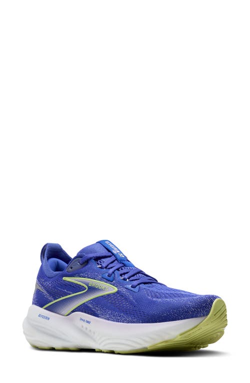 Brooks Glycerin Gts 22 Running Shoe In Amparo Blue/hyper Iris/yellow