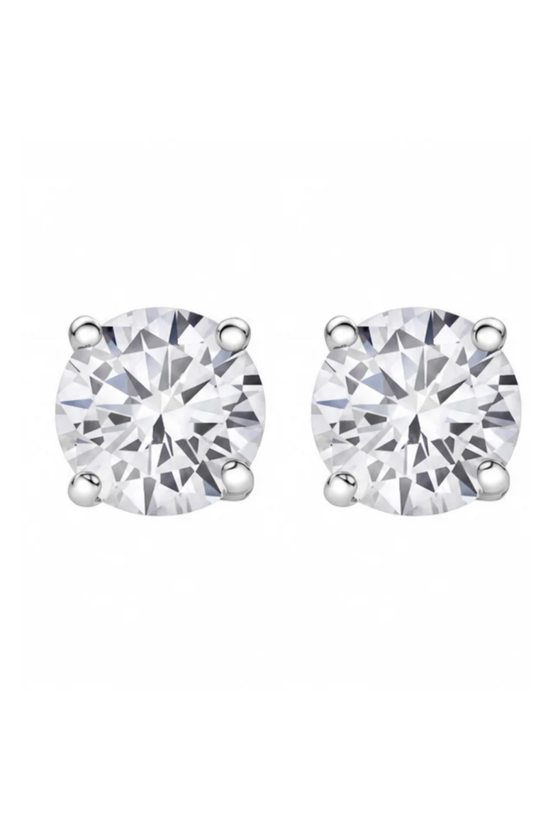 Valeria 14K Gold 0.60 Ct TW F VVS2 Lab Grown Round Diamond Stud Earrings, Alternate, color, 14K White Gold