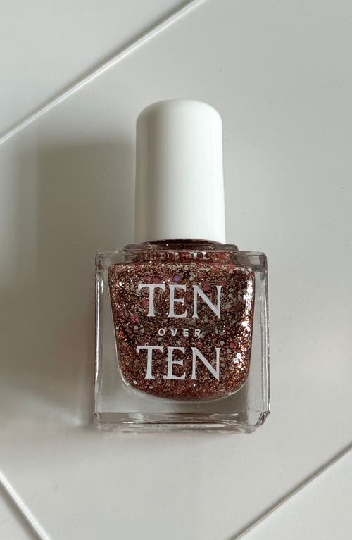 Tenoverten Rose Gold Nail Polish Topper In Grace