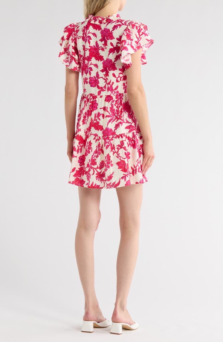 WISHLIST Tiered Short Sleeve Dress, Alternate, color, Pink/ White Combo