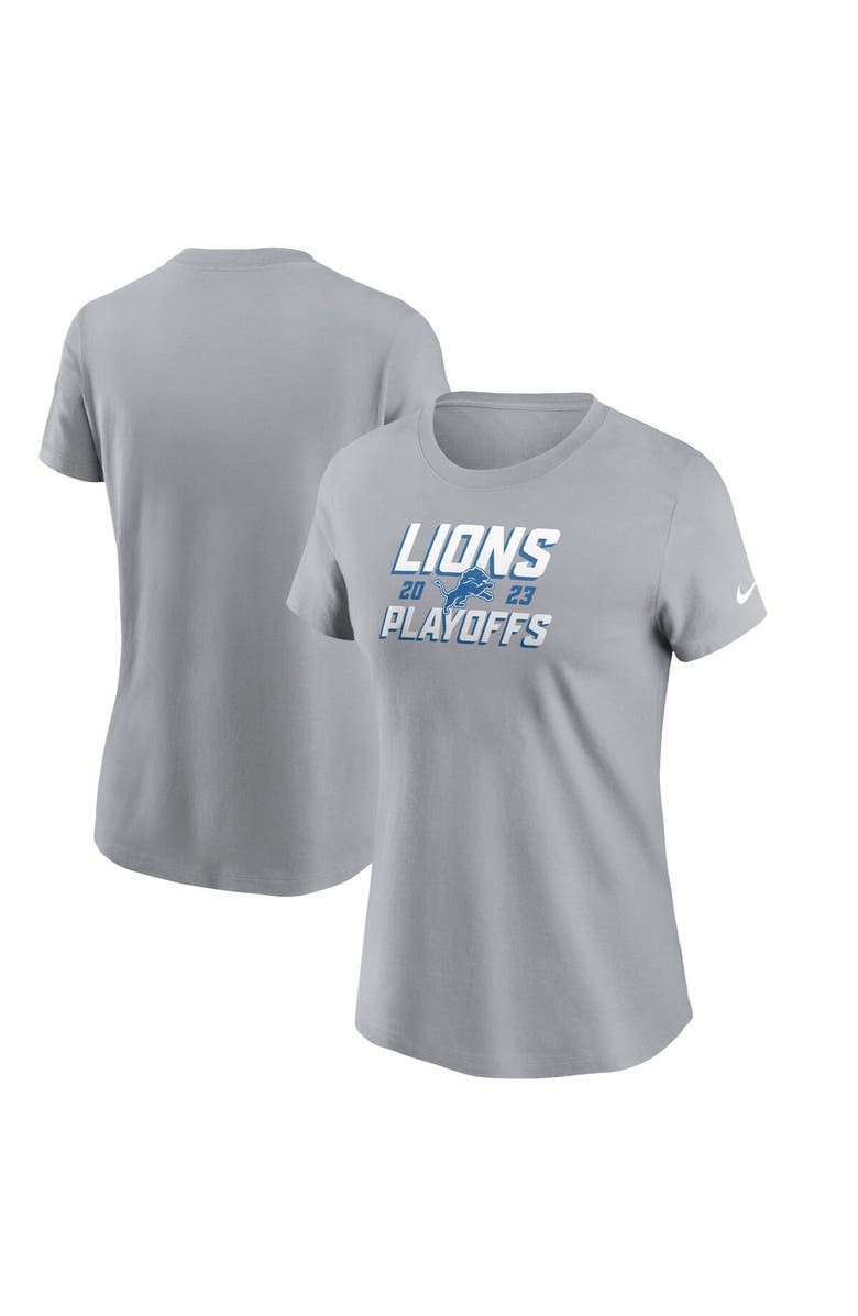 Nike Women's Nike Gray Detroit Lions 2023 NFL Playoffs Iconic T-Shirt, Main, color, 